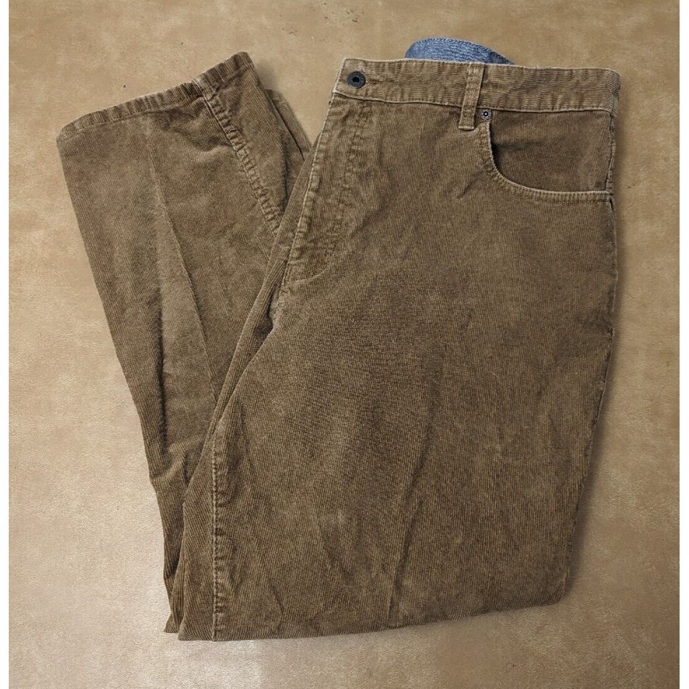 LL Bean Corduroy Pants Mens Size 40x30 Brown Straight Leg Casual Natural Fit